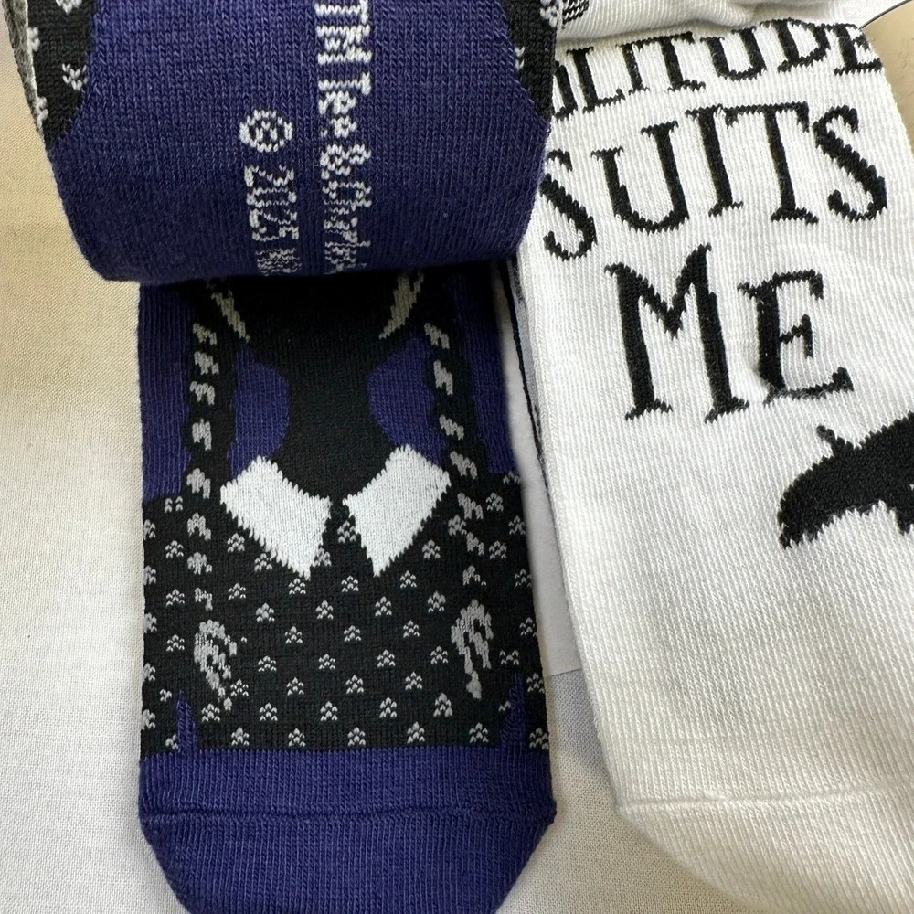 Wednesday Low Cut Socks 10 Pairs Girls Gothic Graphic 4-10